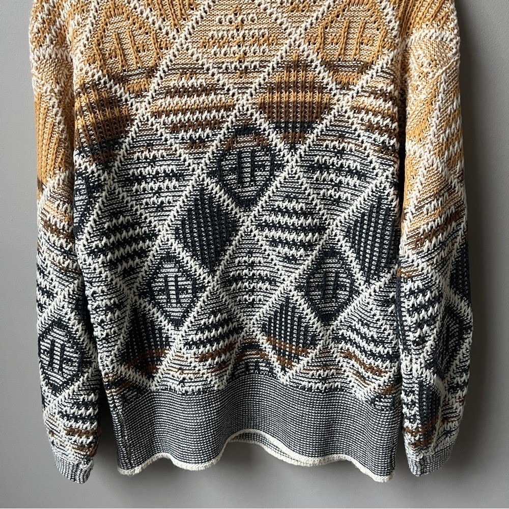 Hem & Thread Sweater Women's Small Nordic Cozy Knit Cream Golden Yellow Lodge - Picture 11 of 12